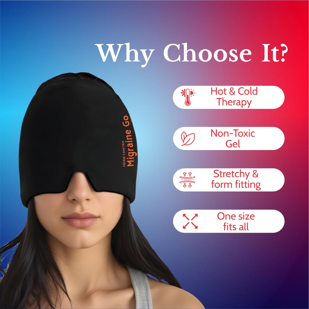 Herb Tantra Migraine Go Relief Cap worn on face